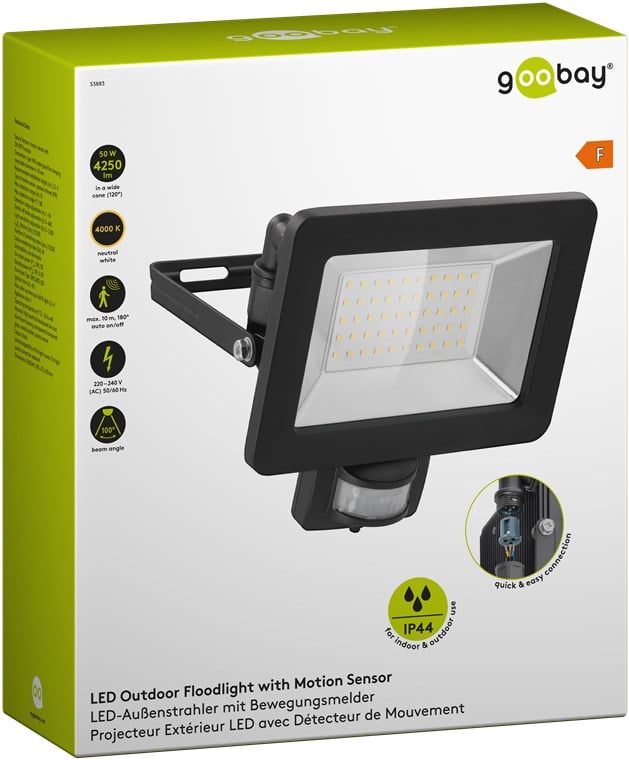 Faretto LED da Esterno con Rilevatore di Movimento PIR 50W - Miniatura 2