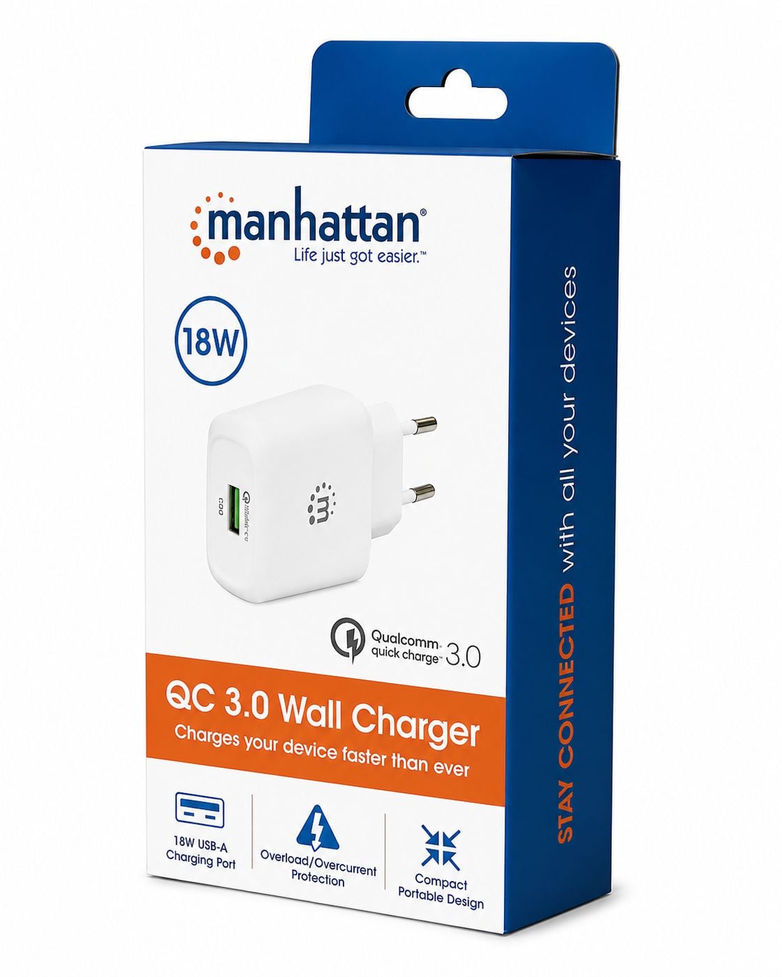 Caricatore USB da Muro QC3.0 18W Quick Charge™ Bianco - Miniatura 2