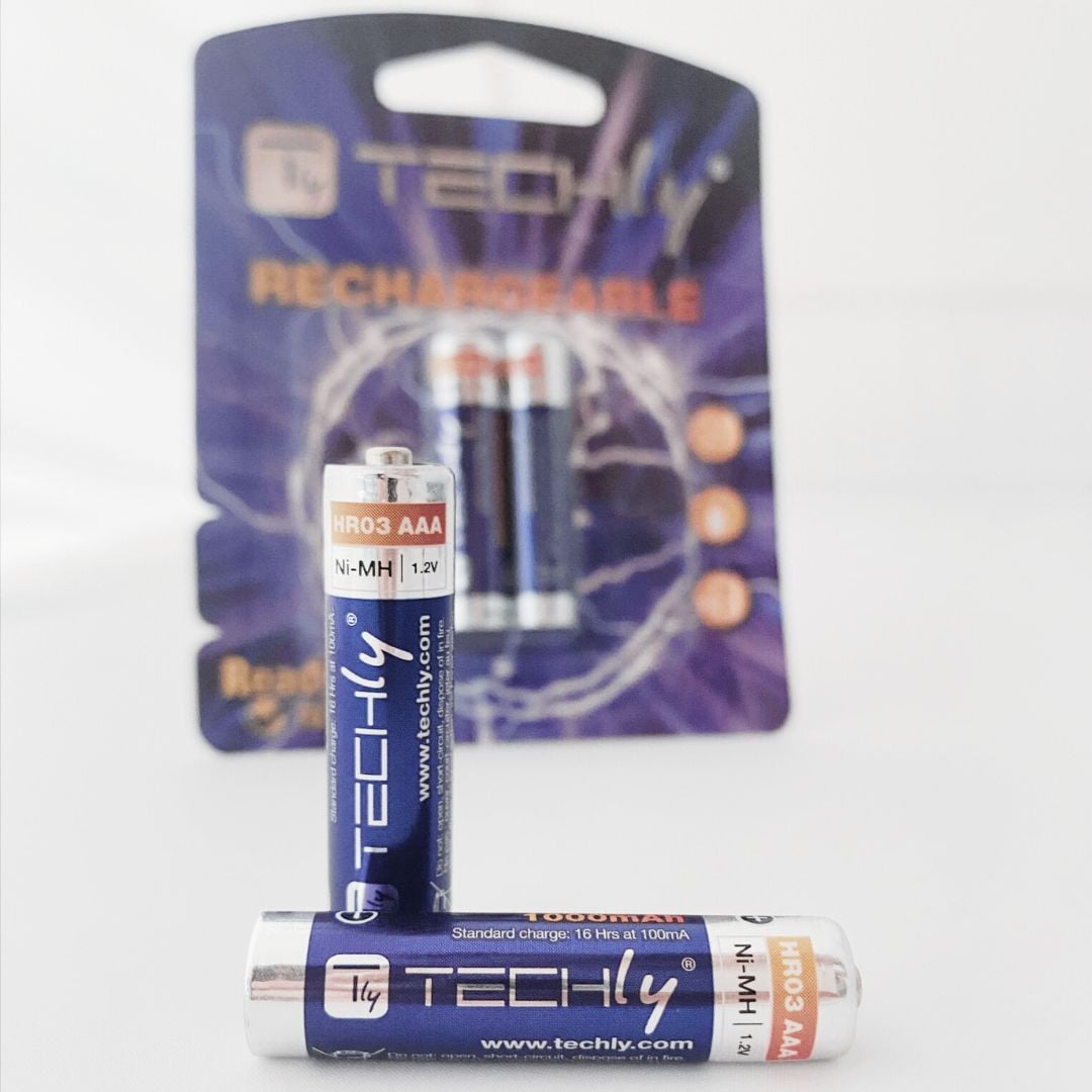 Blister 2 Batterie Ricaricabili Mini Stilo HR03 AAA 1000 mAh - Miniatura 2