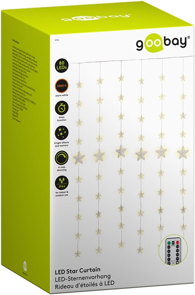 Tenda Luminosa con Stelle Natalizie 80 LED e Telecomando - Miniatura 2