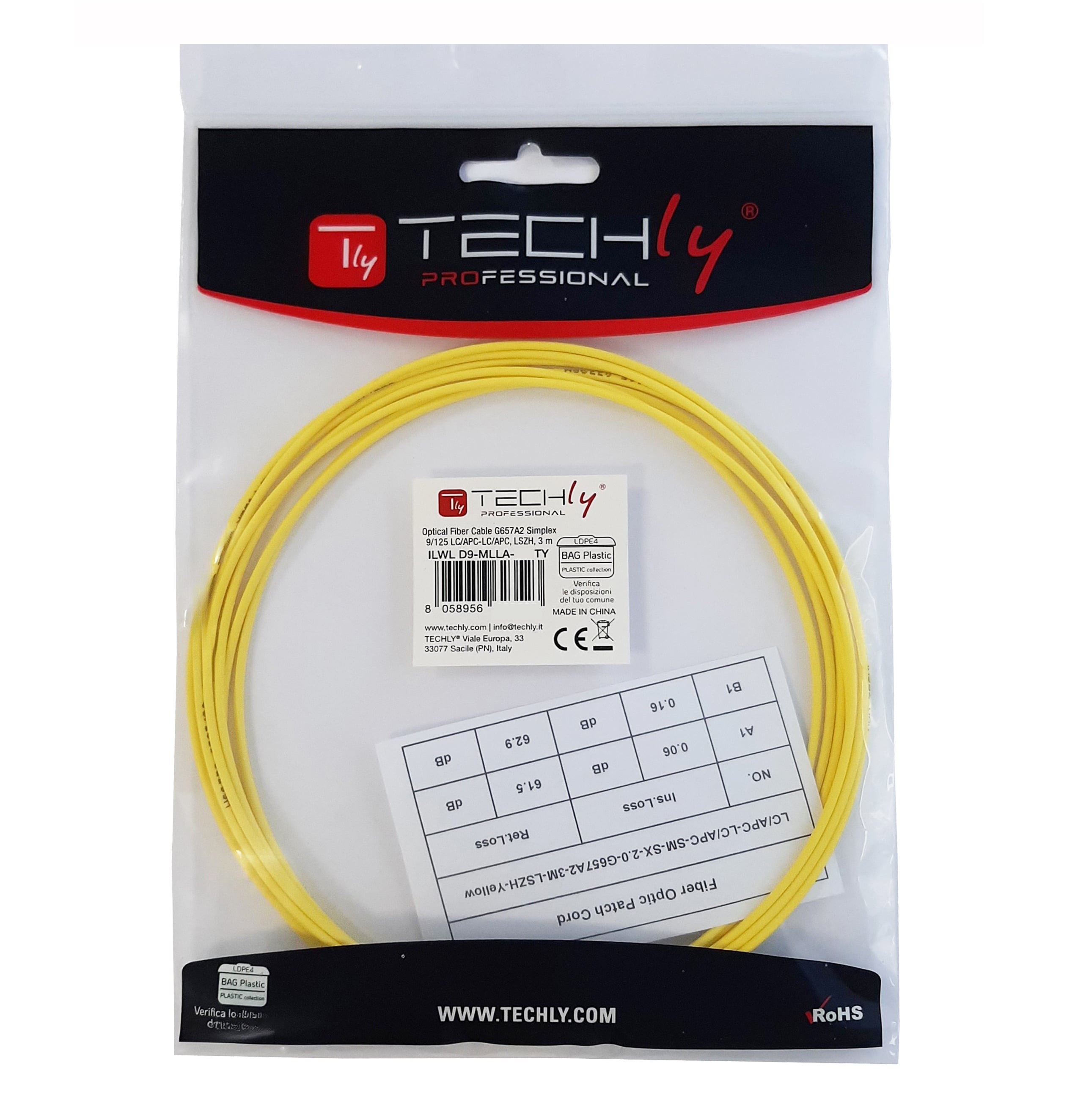 Cavo Fibra Ottica Monomodale OS2 LC/APC LC/APC 9/125 1 m - Miniatura 2