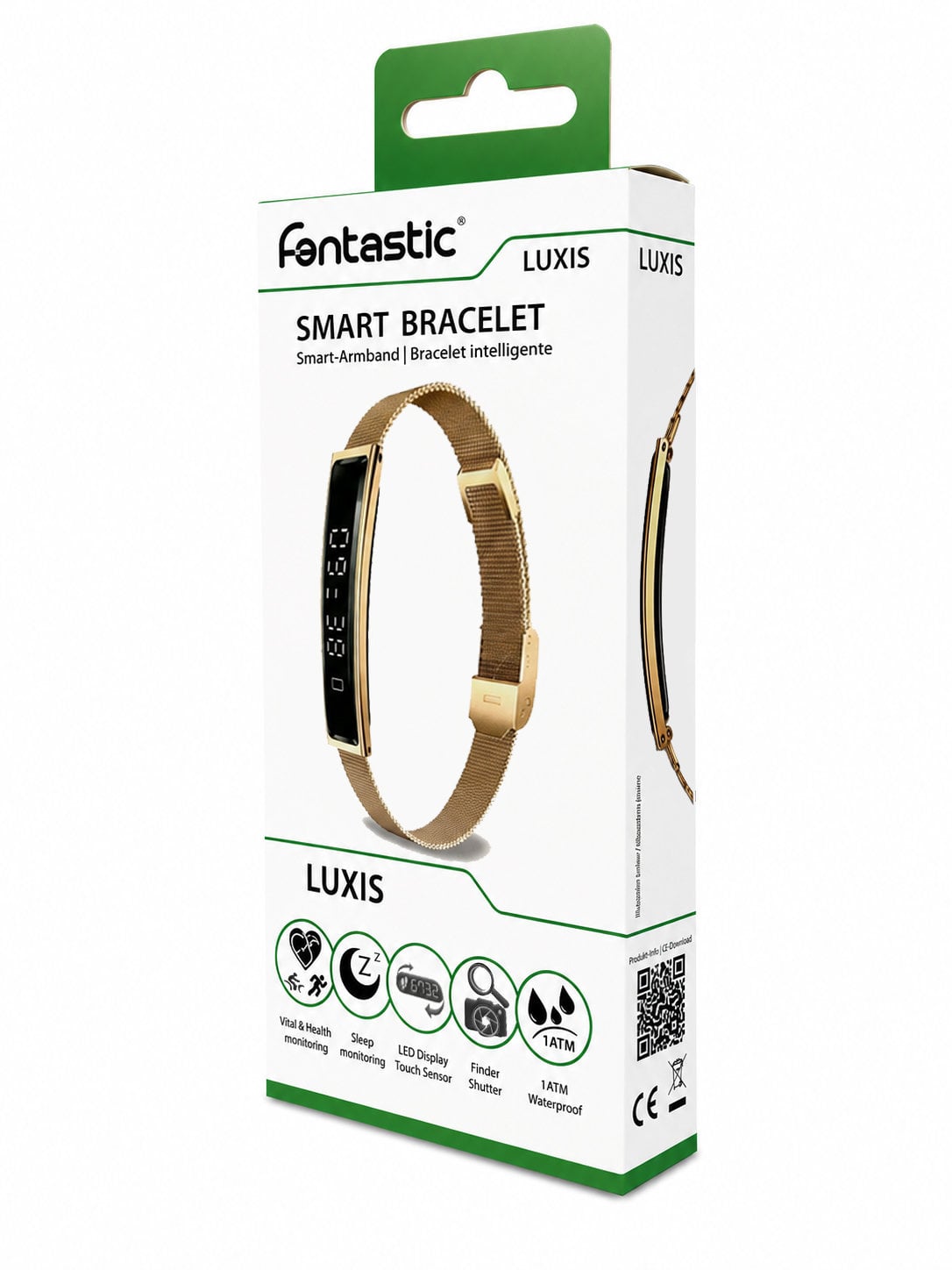 Bracciale Smart Fitness Bluetooth 5.3, Oro - Miniatura 2
