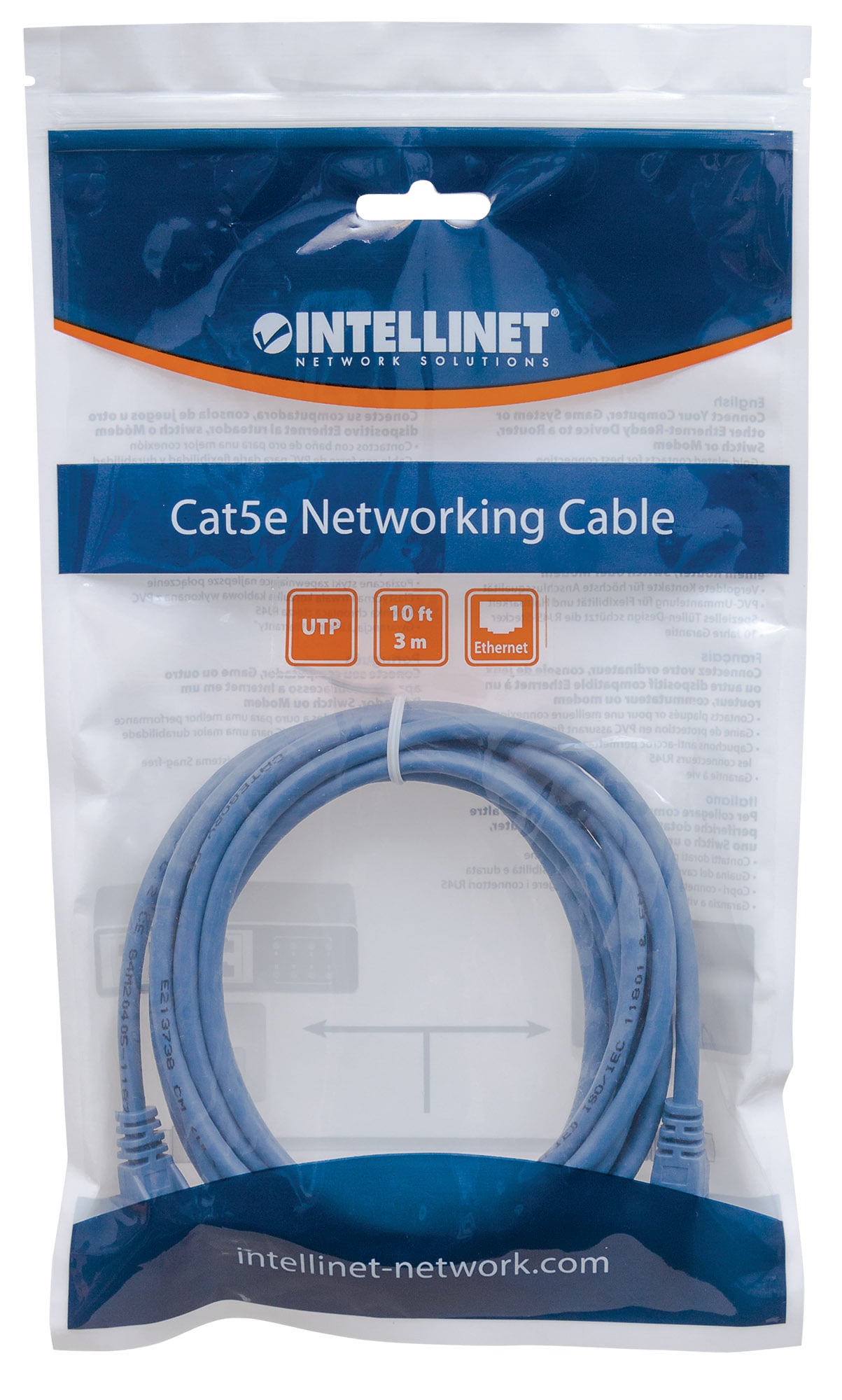 Cavo di rete Patch in Rame Cat. 5e Blu UTP 0,5 m - Miniatura 2