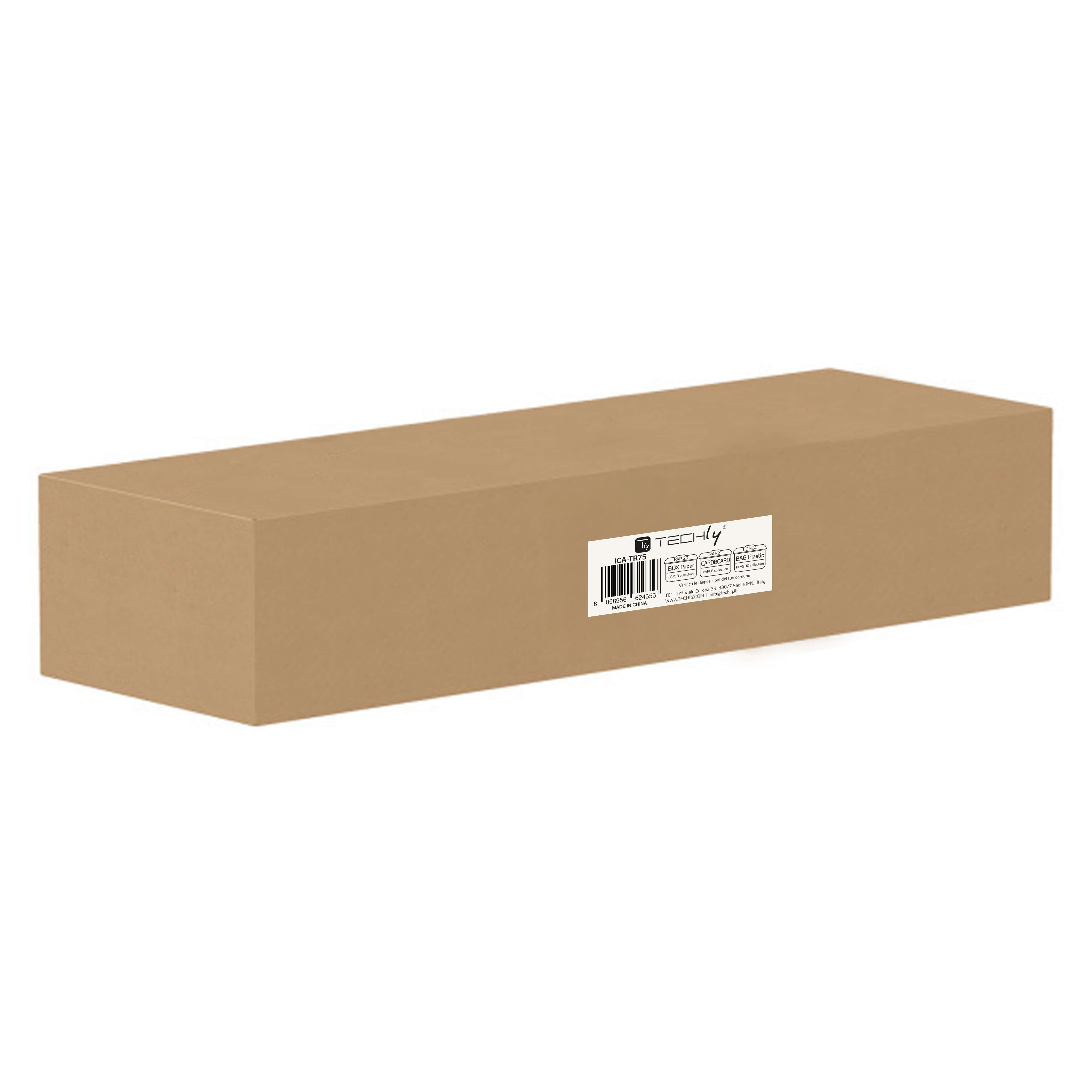 Supporto Mobile da Pavimento con Altezza Regolabile e Mensole, per TV  da 37-75'' - Miniatura 2