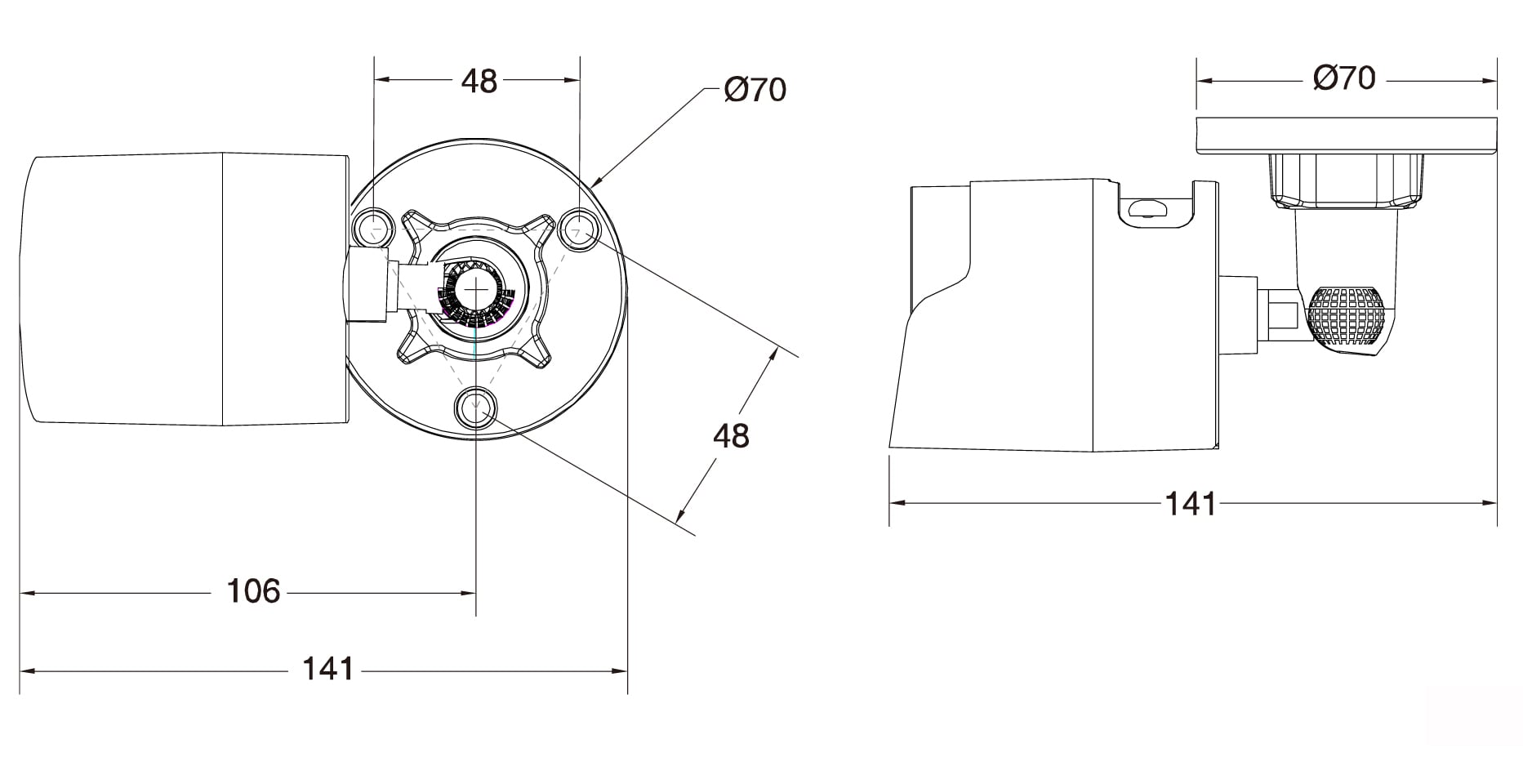 Telecamera IP Bullet IR H.265 da 3MP IP67 Rilevamento Basato su AI, DGM3103SCT - Miniatura 2