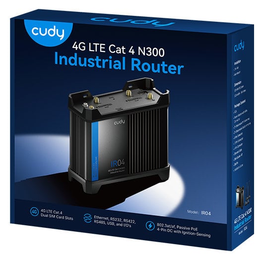 Router Wi-Fi Industriale 4G LTE con Sim Cat 4 N300 PoE, IR04 - Miniatura 2