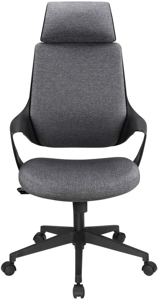 Sedia per Ufficio con Schienale Alto Design Moderno Grigio - Miniatura 2