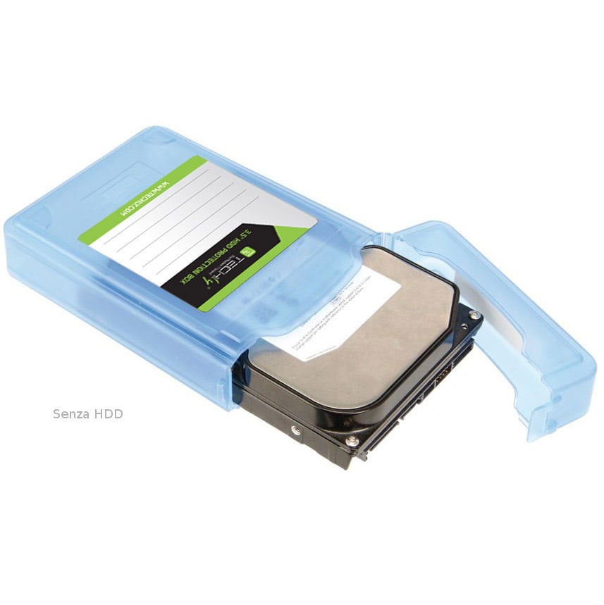 Scatola di Protezione per 1 HDD 3,5'' Azzurro Trasparente - Miniatura 2