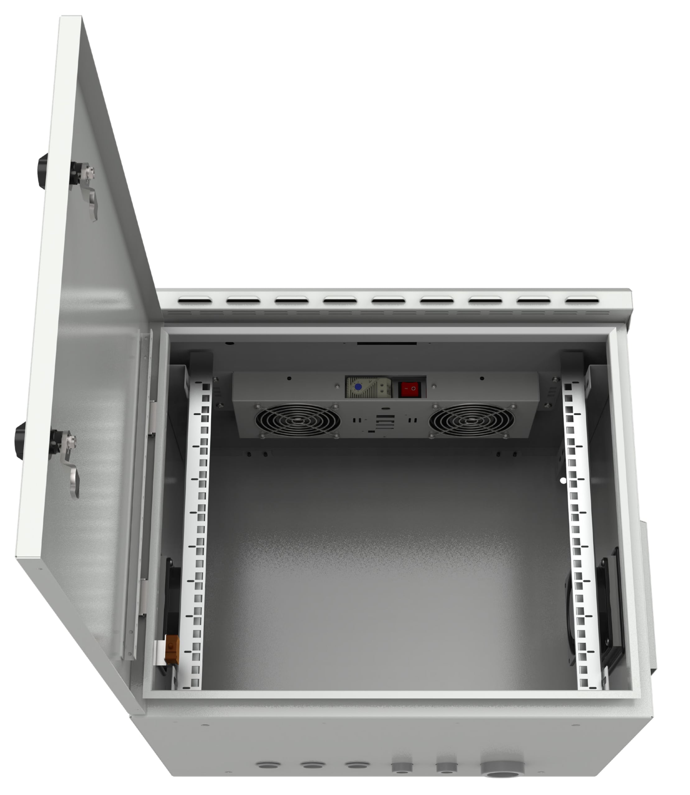 Kit di Ventilazione a Soffitto per Rack 19'' IP55 2 Ventole Grigio - Miniatura 2
