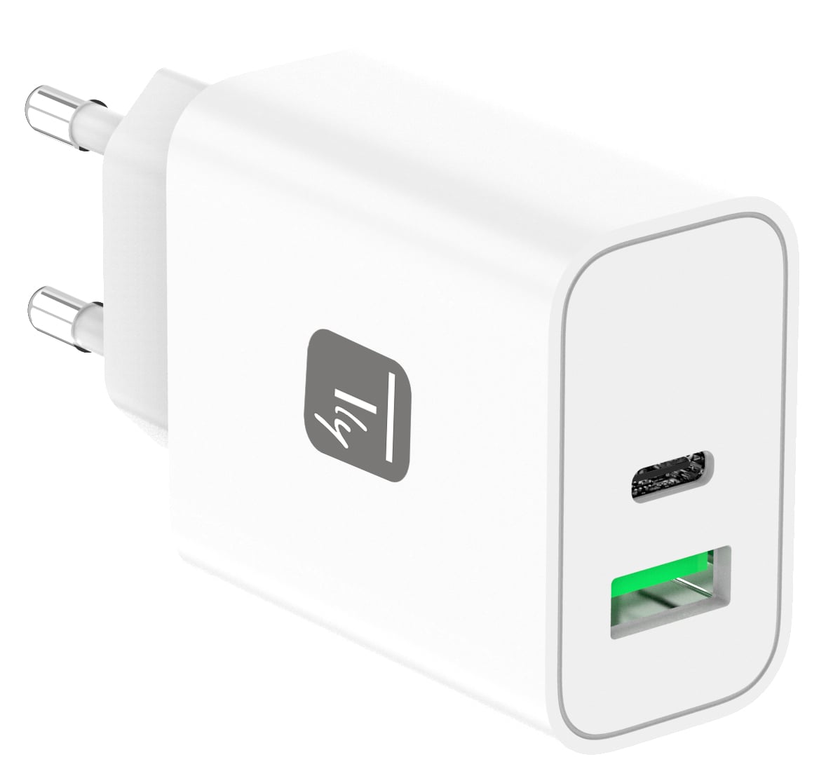 Caricatore Alimentatore GaN USB-C™ 30W e USB-A QC3.0 da Muro - Miniatura 2