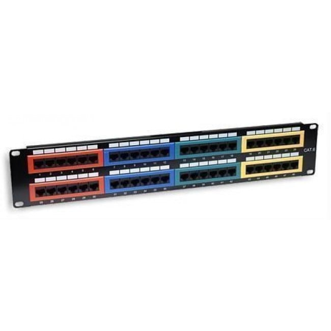 Pannello Patch UTP 48 Porte Cat.6 Codifica Colorata - Miniatura 2