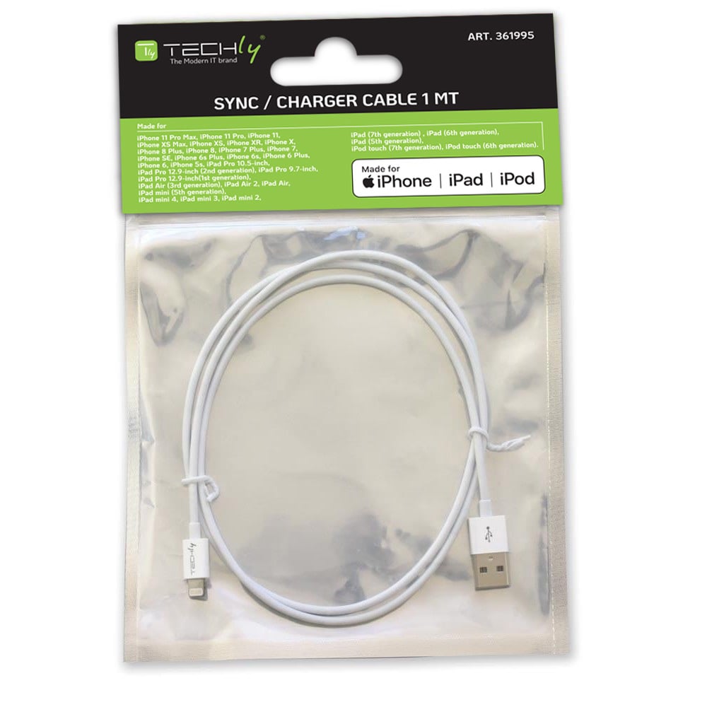 Cavo da Lightning a USB2.0 8p Bianco 1m - Miniatura 2