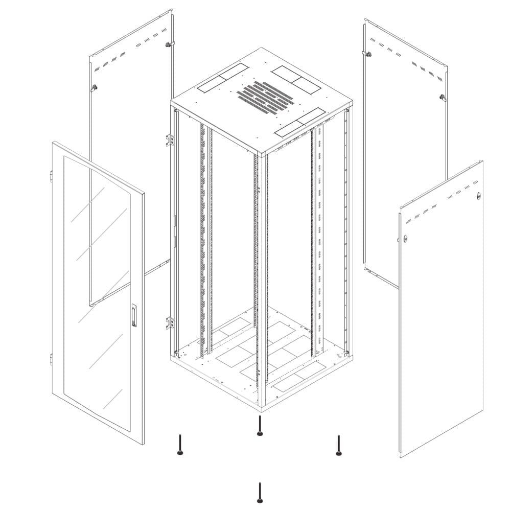 Armadio Server Rack NextGen 1000 19'' 800x1000 33 Unità Nero - Miniatura 2