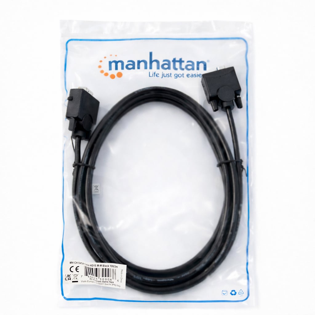 Cavo monitor SVGA standard M/M 3,0 mt NERO - Miniatura 2