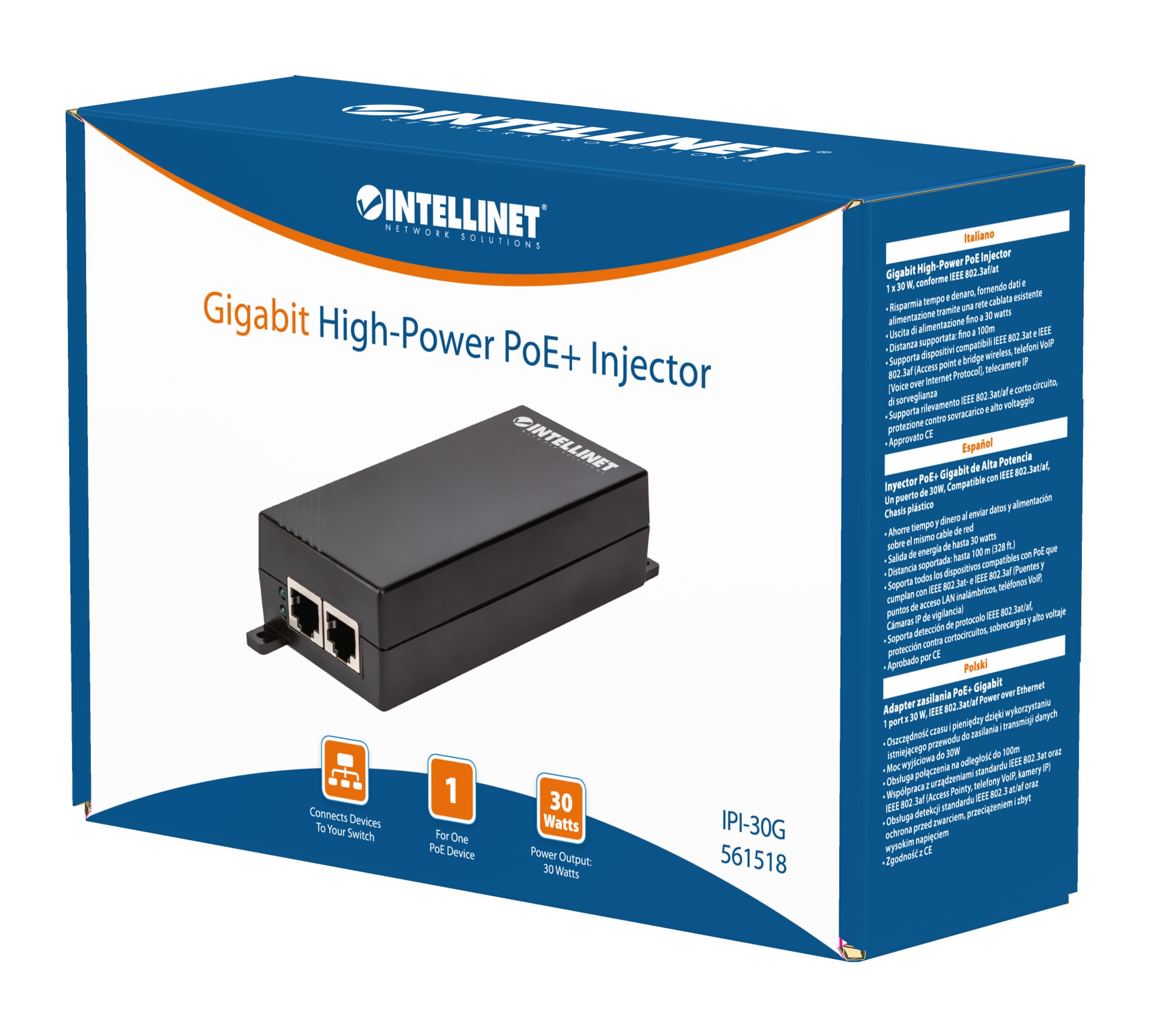 Iniettore Gigabit PoE+ High Power - Miniatura 2