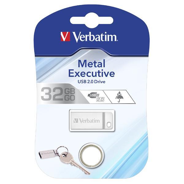 Mini Memoria USB Verbatim con Portachiavi 32GB Silver - Miniatura 2