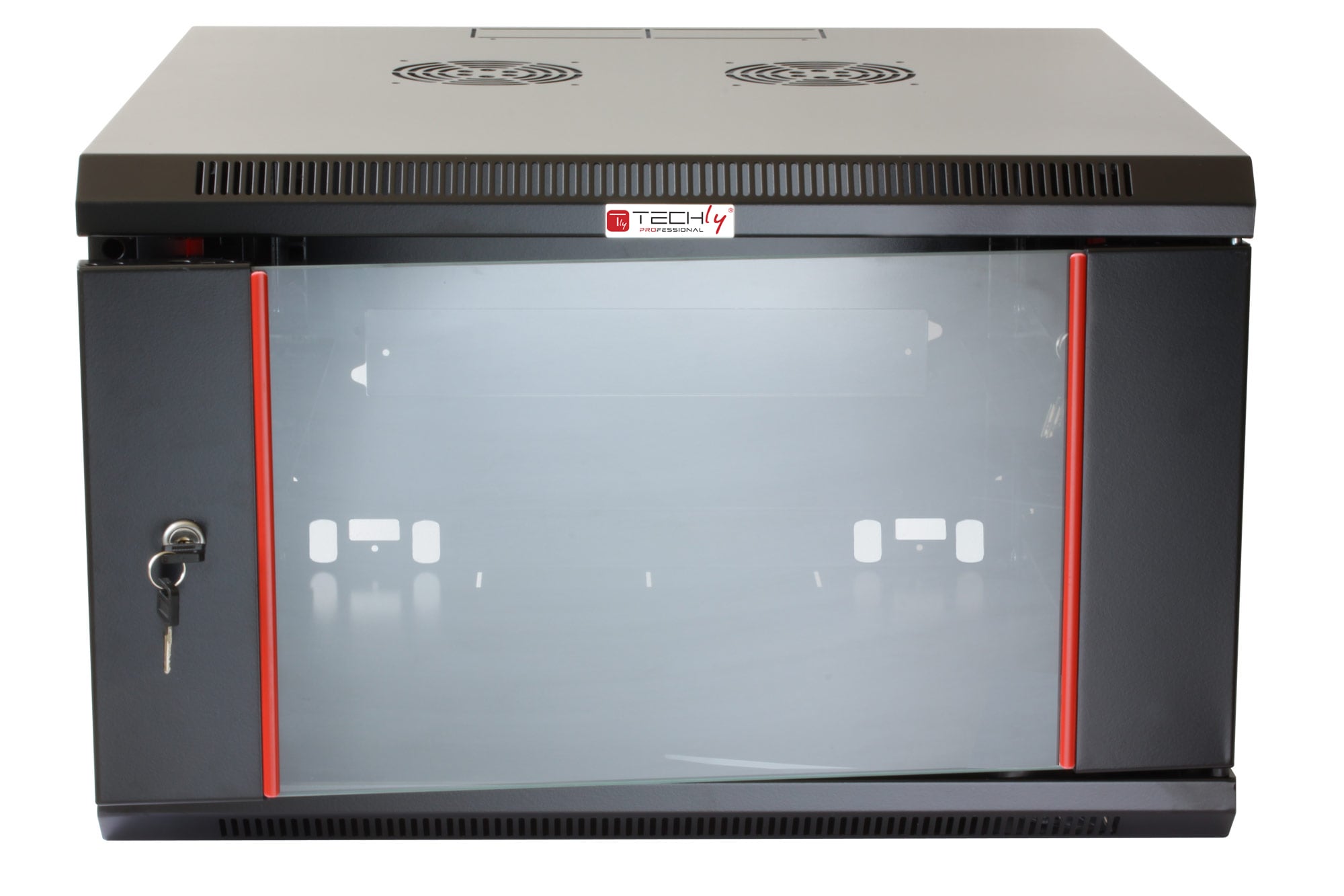 Armadio Rack 19'' a muro 12 unità sezione unica prof. 600mm Nero - Miniatura 2