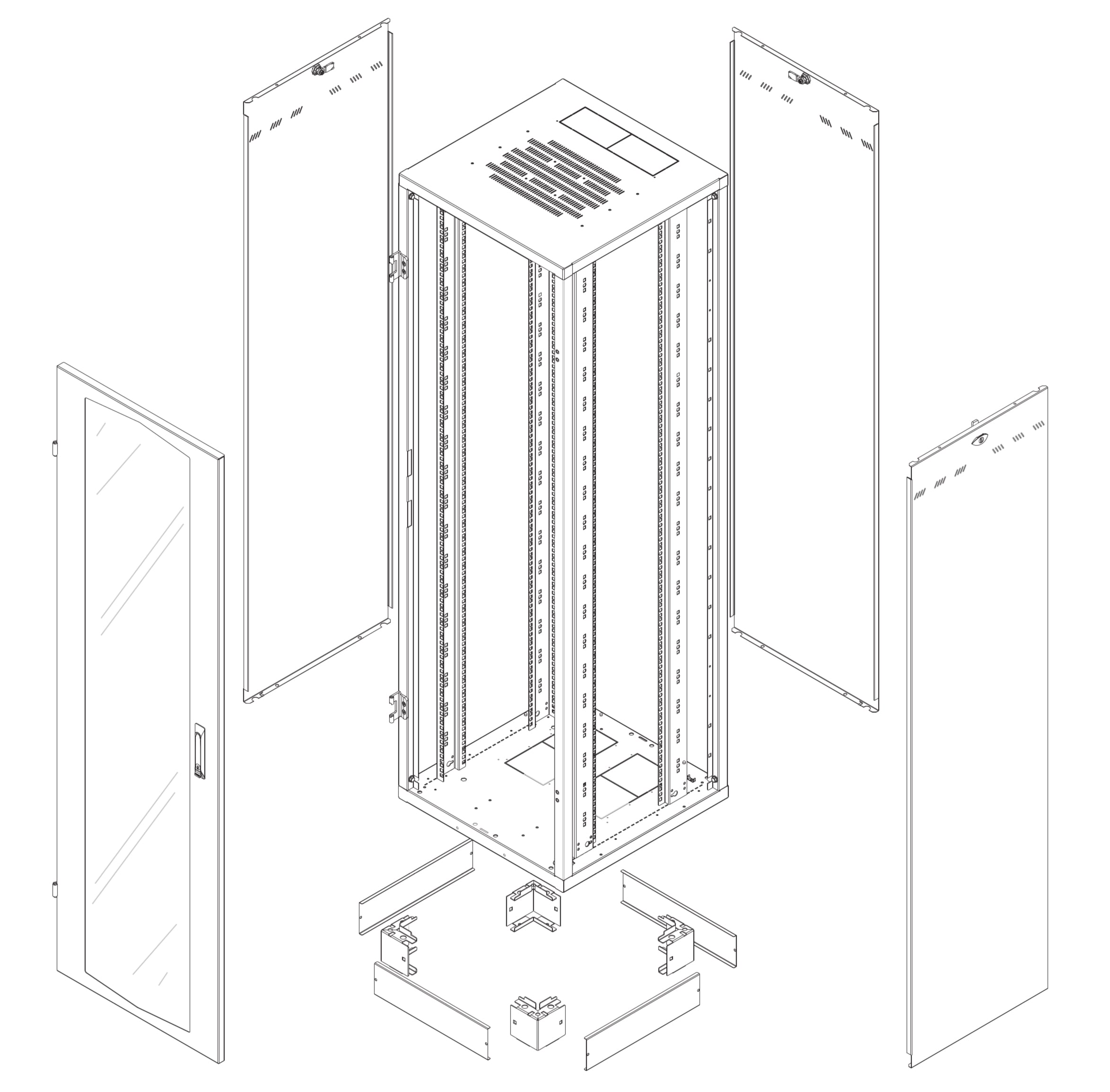 Armadio Rack NextGen 19'' 600x600 47U Nero - Miniatura 2
