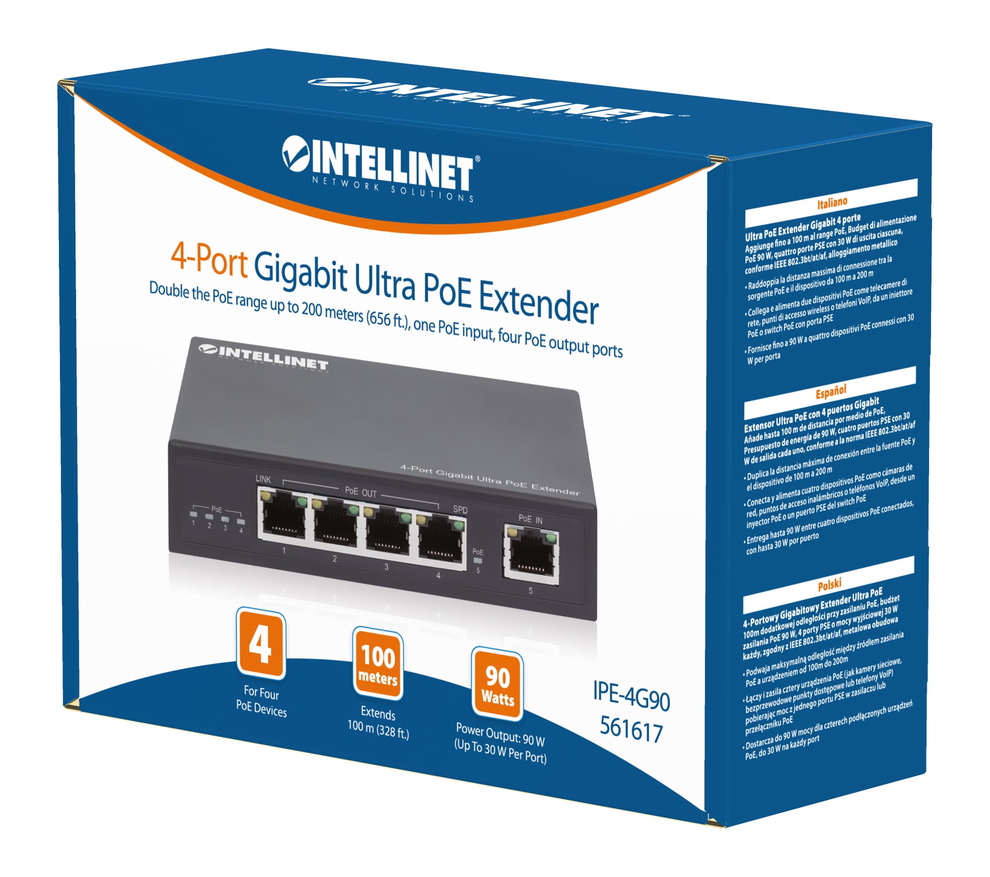 Ultra PoE Extender Gigabit 4 porte - Miniatura 2