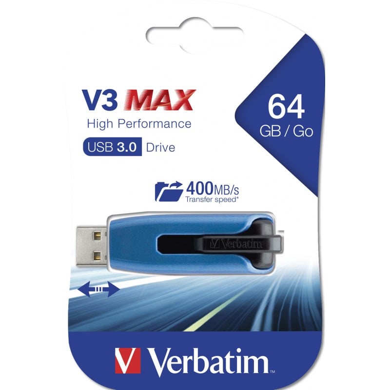 Memoria USB 3.0 Verbatim Retrattile 64GB Blu - Miniatura 2