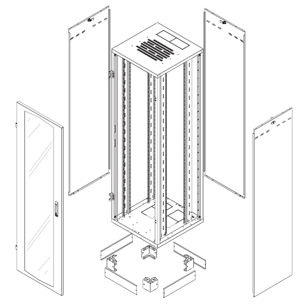 Armadio Rack NextGen 19'' 600x600 27U Nero - Miniatura 2