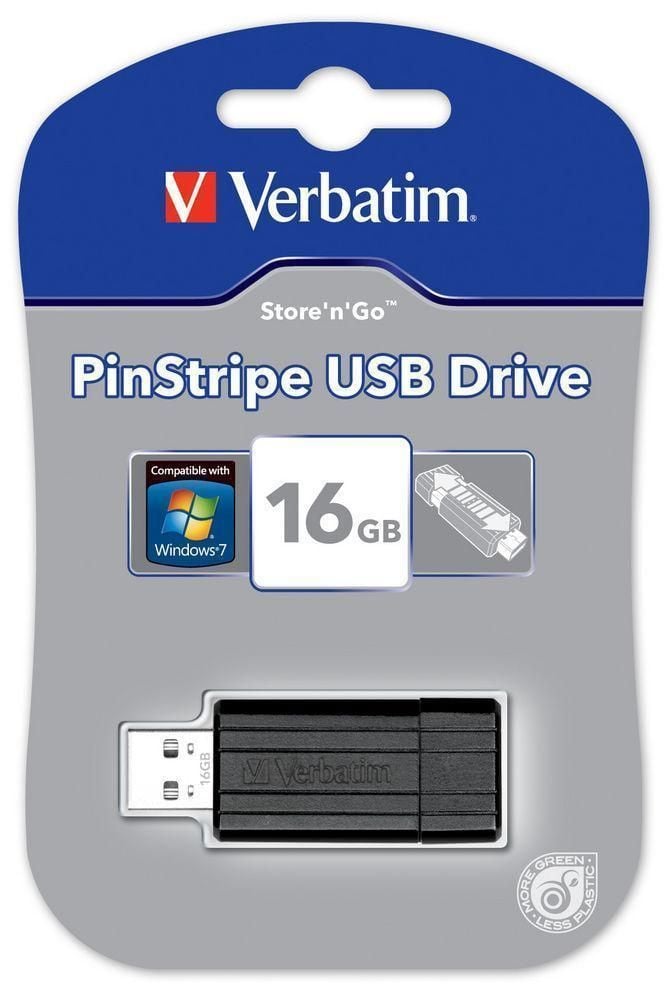 Memoria USB 2.0 PinStripe da 16Gb Colore Nero - Miniatura 2