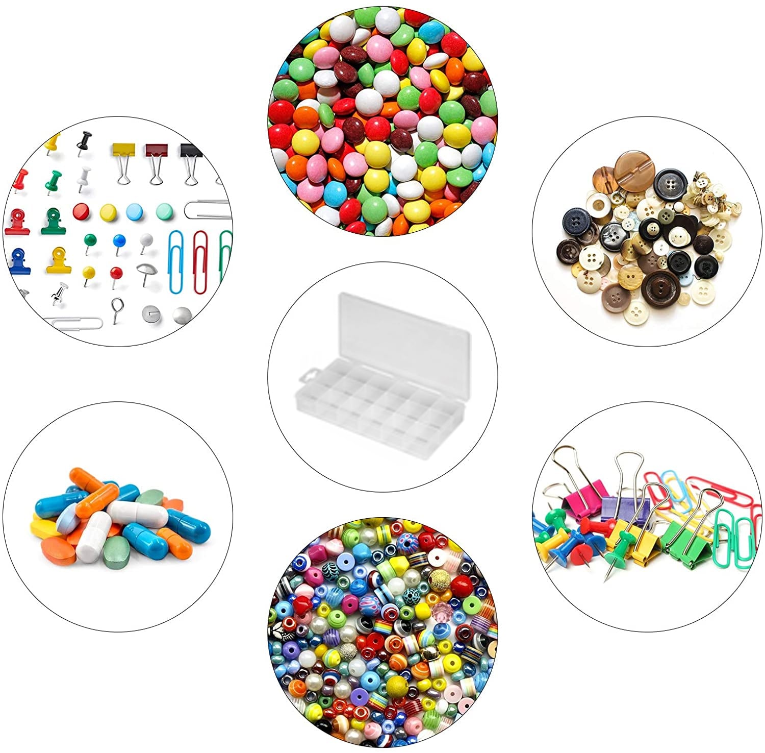 Contenitore plastico per viti e minuterie con separatori - Miniatura 2