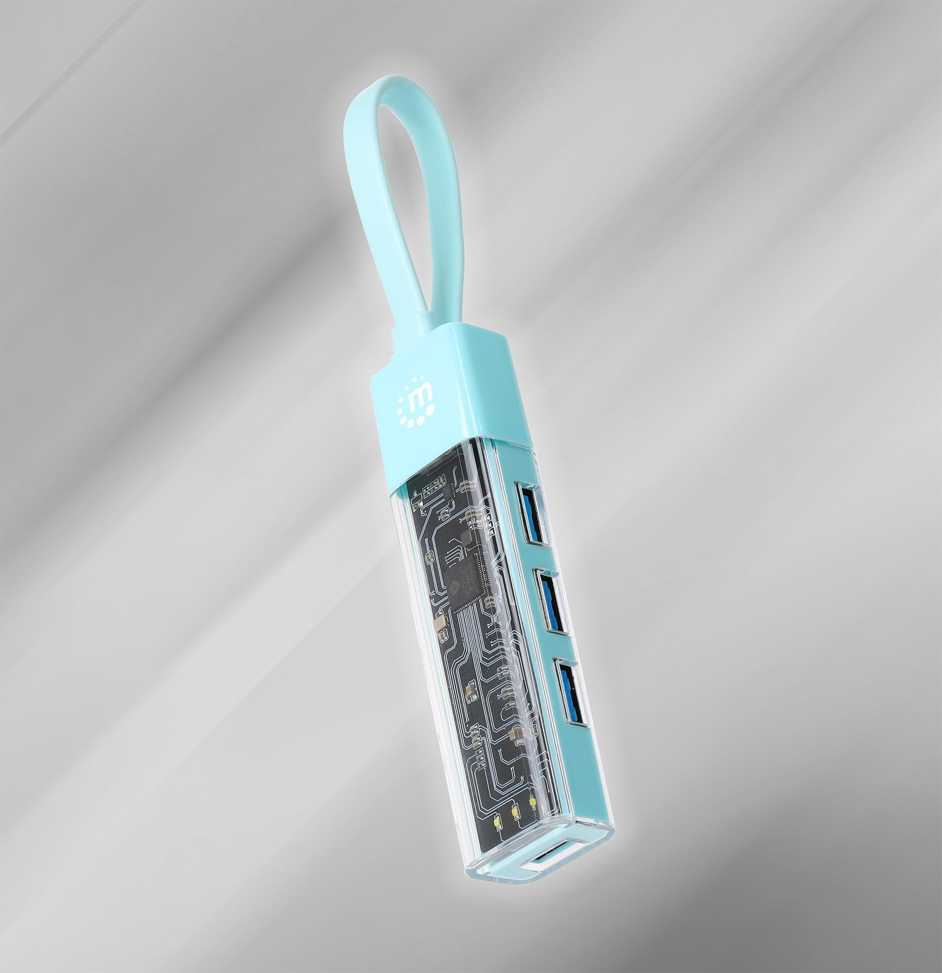 Hub Combo USB 3.2 USB-C™ e USB-A 4 Porte Verde Trasparente - Miniatura 2
