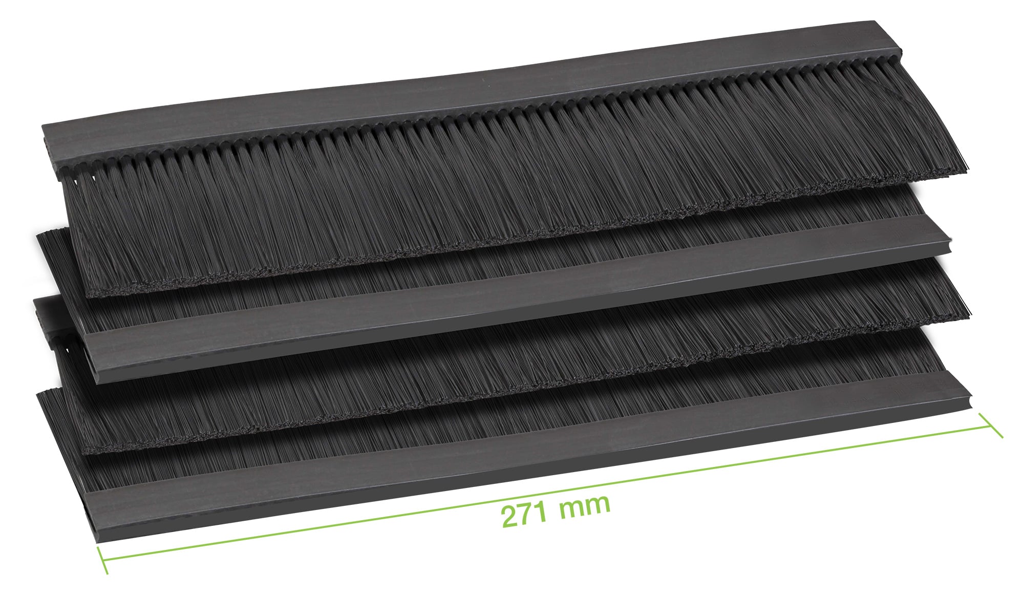 Quattro Spazzole Ingresso Cavi per Armadio Rack 271 mm - Miniatura 2