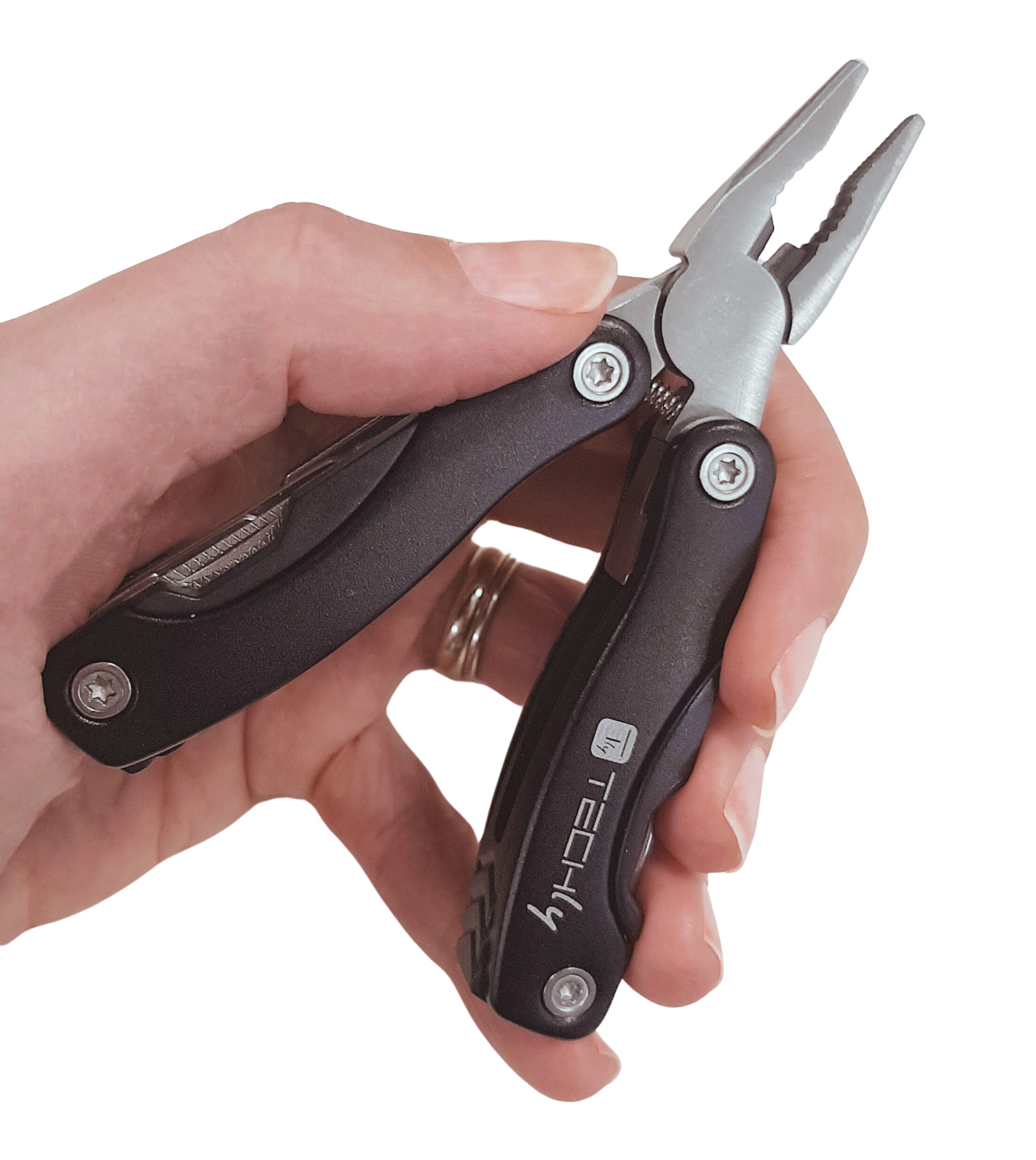 Mini Pinza Multiuso in Acciaio Inossidabile e Alluminio con Custodia - Miniatura 2