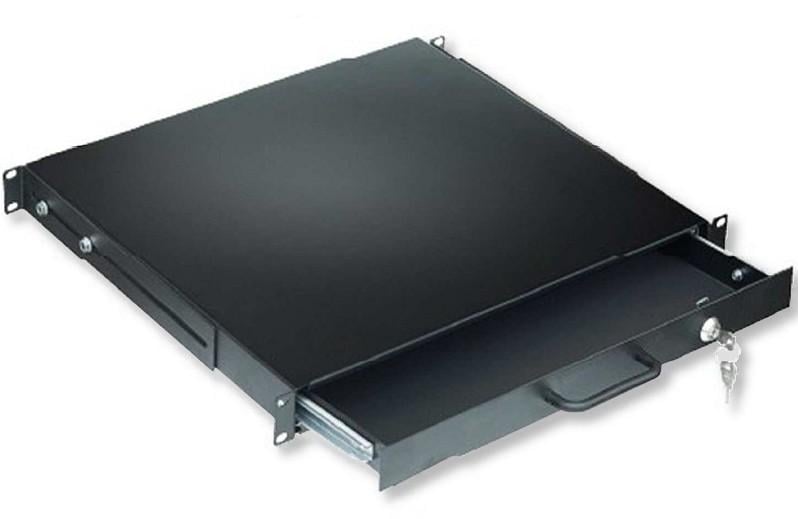 Cassetto Porta Tastiera 1U per Armadi Rack 19'' con Serratura Nero - Miniatura 2