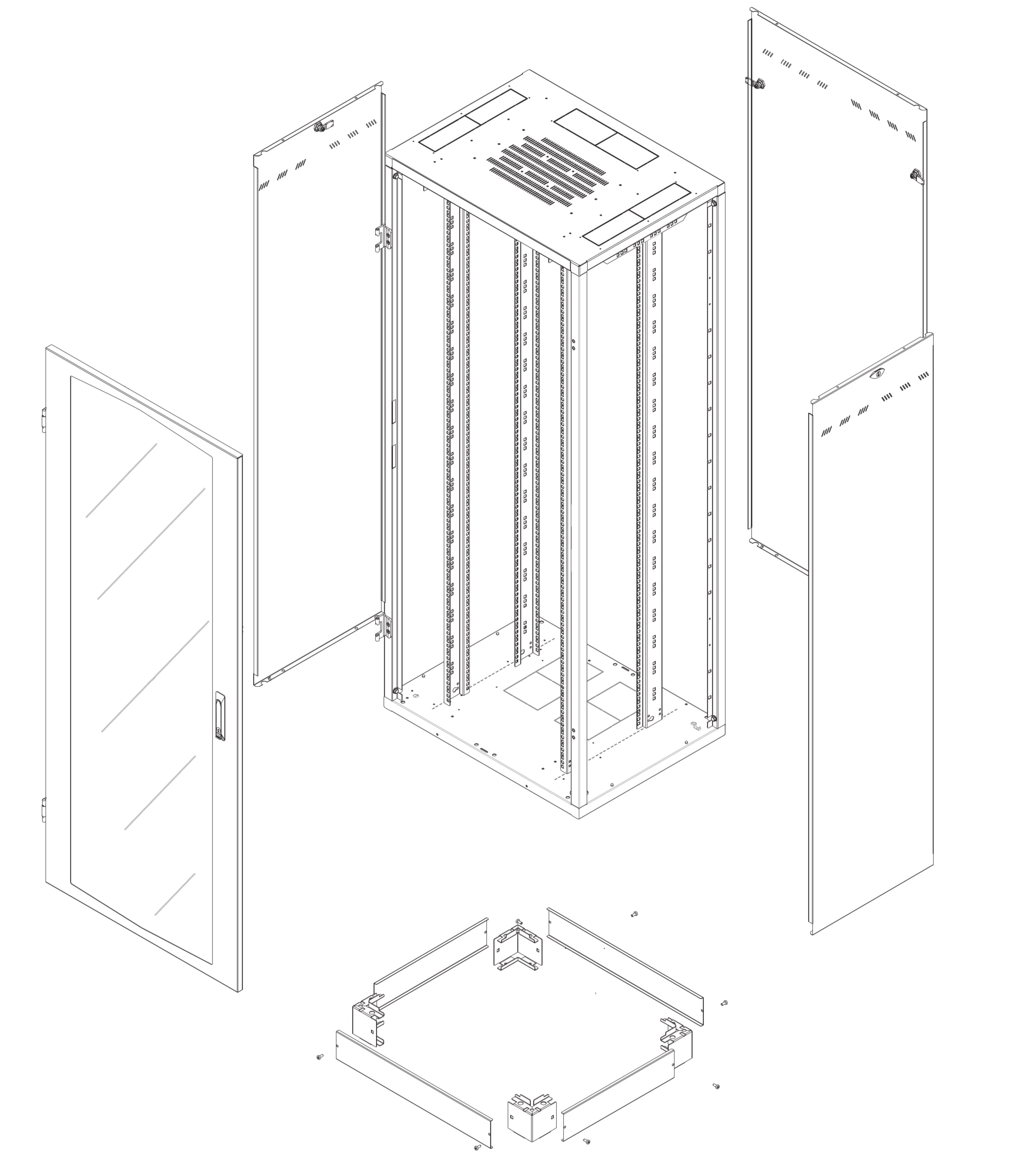 Armadio Rack NextGen 19'' 800x600 42U Nero - Miniatura 2