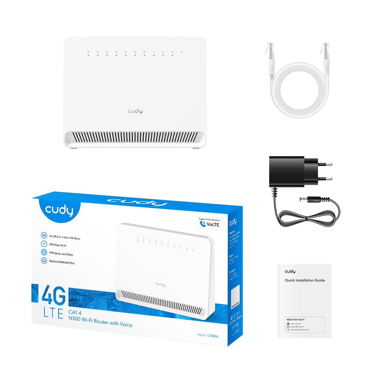 Router Wi-Fi 4G N300 con Voce, LT400V - Miniatura 2