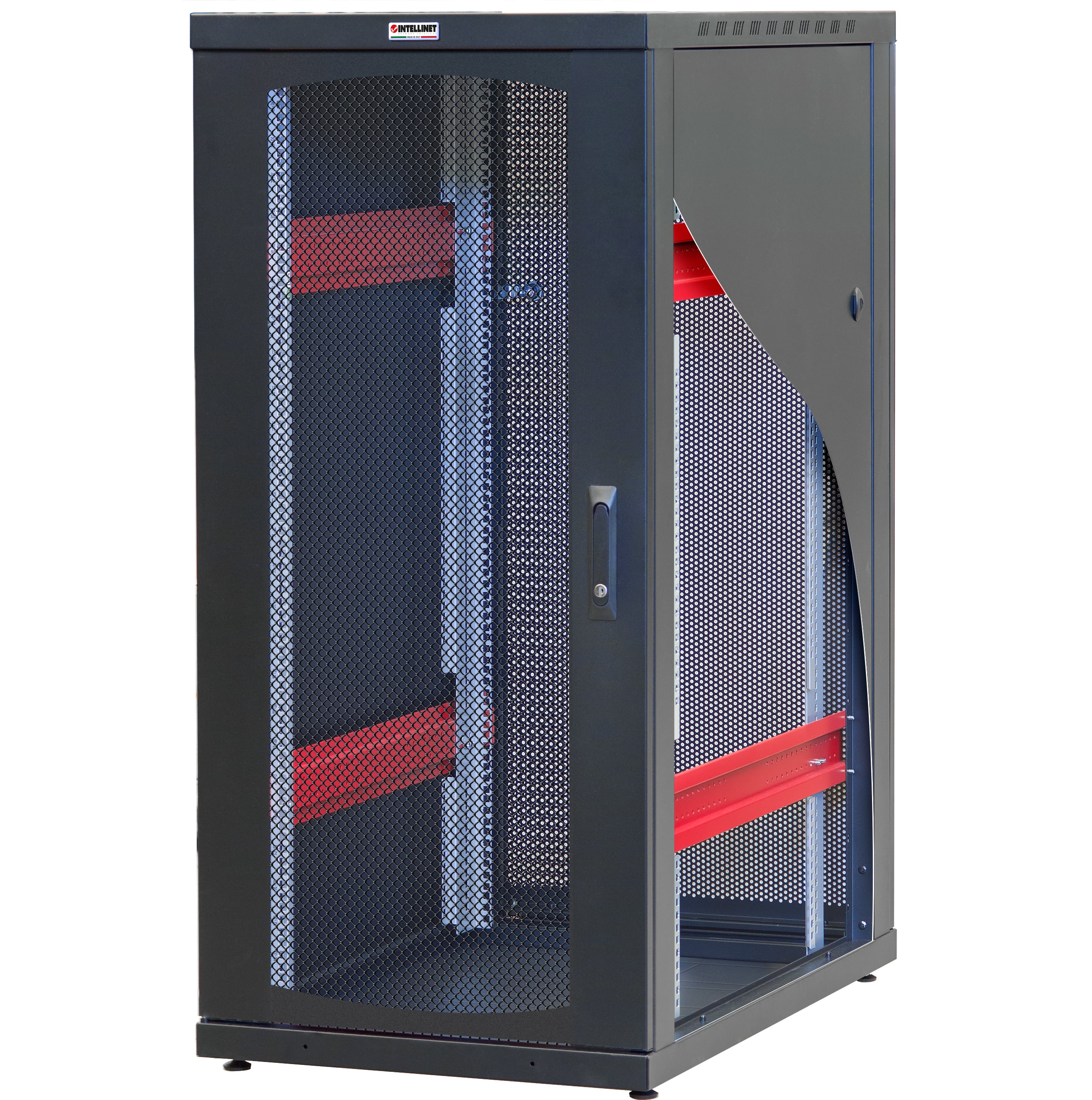 Armadio Server Rack 19'' 600x1000 20 Unita' Nero Grigliato serie IdealNET - Miniatura 2