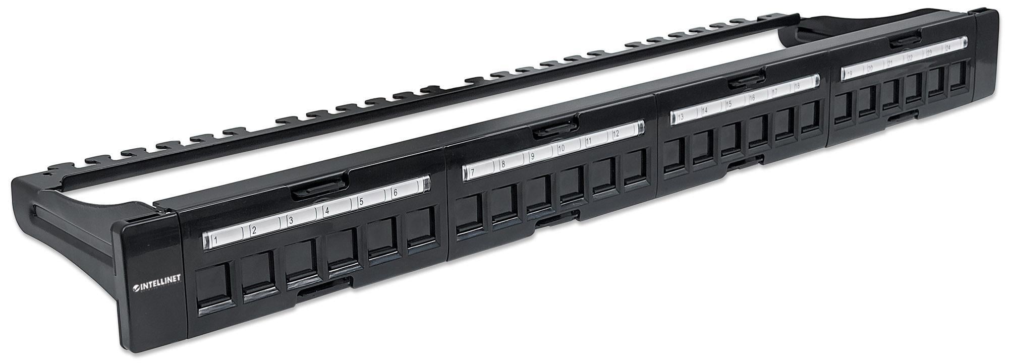 Pannello Patch Modulare 24 Porte Slim 1U Nero - Miniatura 2