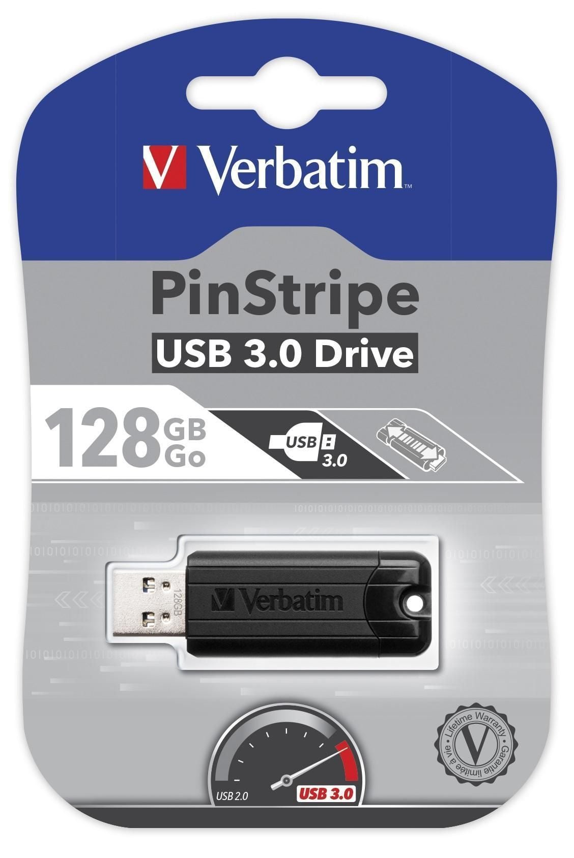 Memoria USB 3.0 PinStripe da 128Gb Colore Nero - Miniatura 2