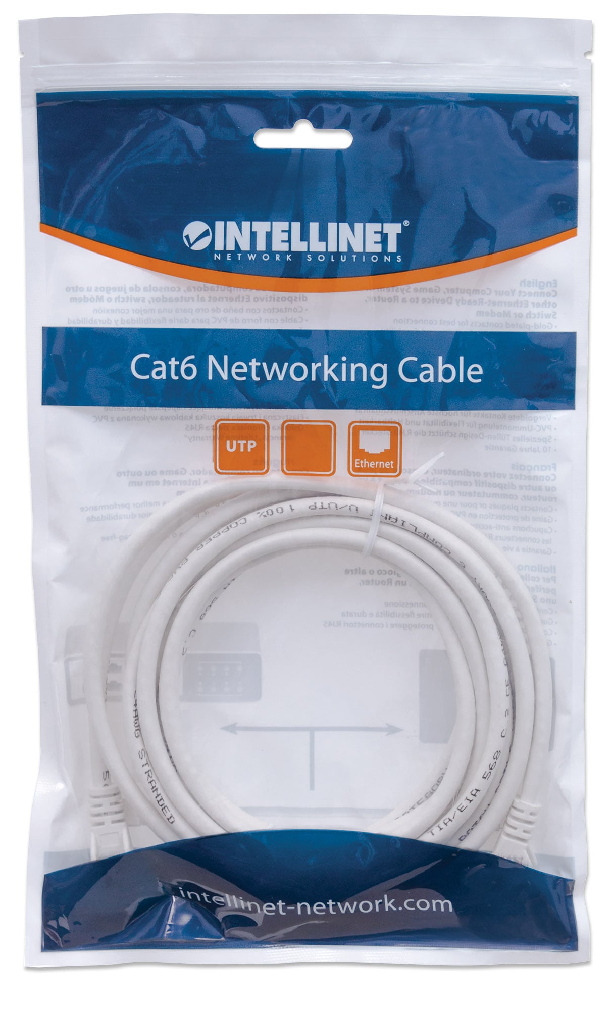 Cavo di rete Patch in Rame Cat. 6 Bianco UTP 7,5 m - Miniatura 2