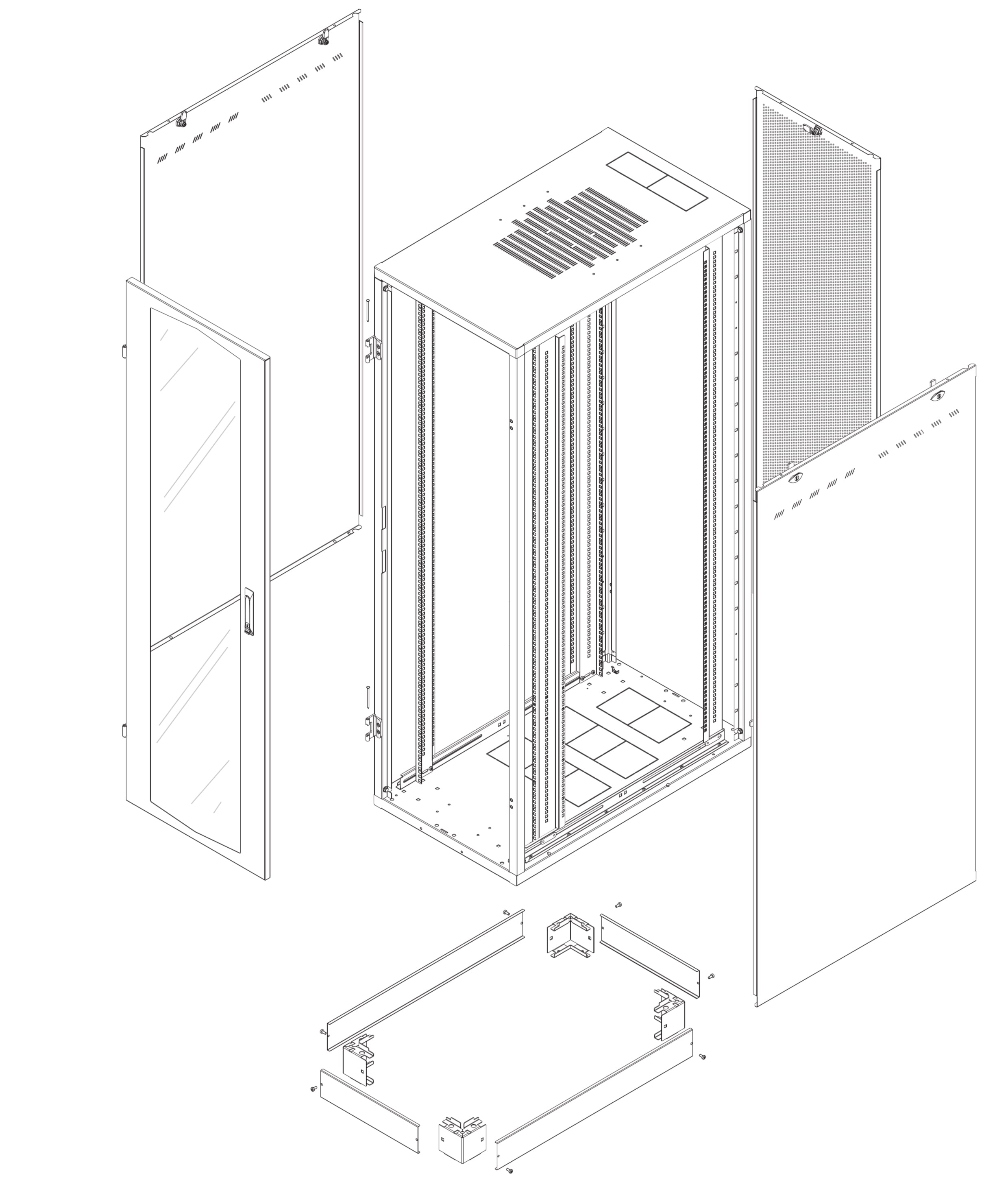 Armadio Server Rack NextGen 1000 19'' 600x1000 33U Nero - Miniatura 2
