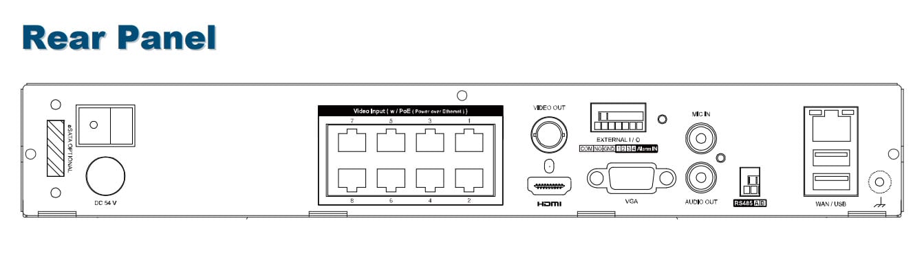 Videoregistratore NVR 9 Canali H.265 con PoE, AVH2109AX - Miniatura 2
