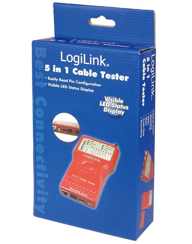 Tester di Rete per Cavi Firewire RJ45 Cat. 5 e 6, ISDN, USB e BNC - Miniatura 2