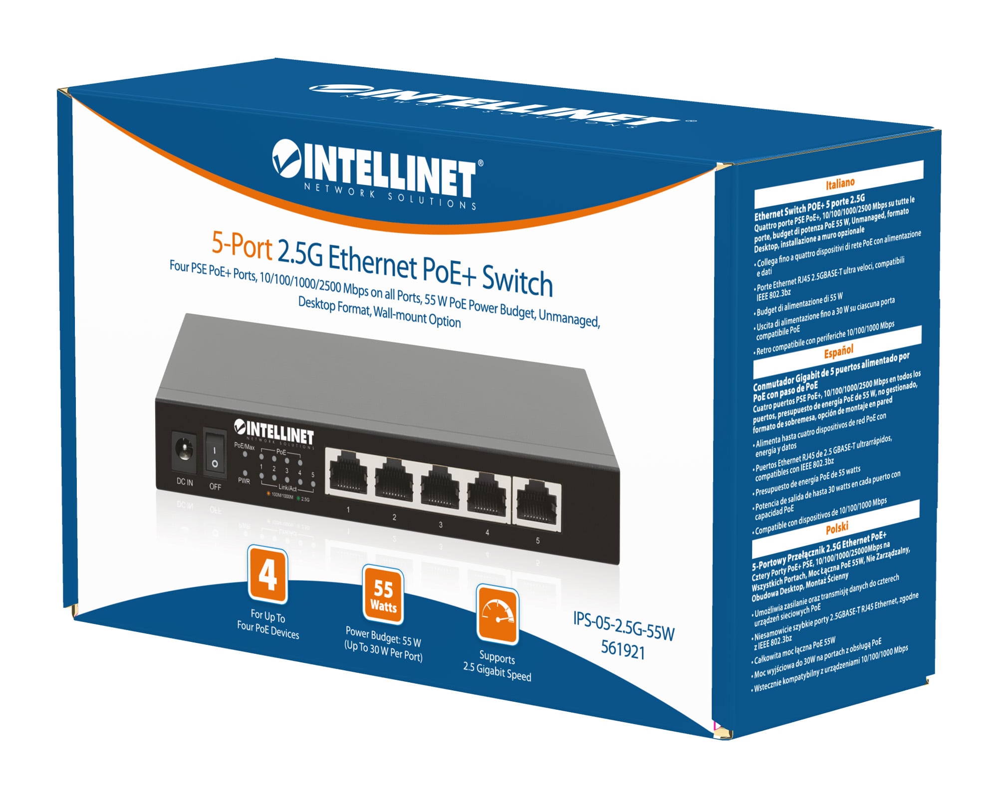 Ethernet Switch POE+ 5 Porte 2.5G - Miniatura 2