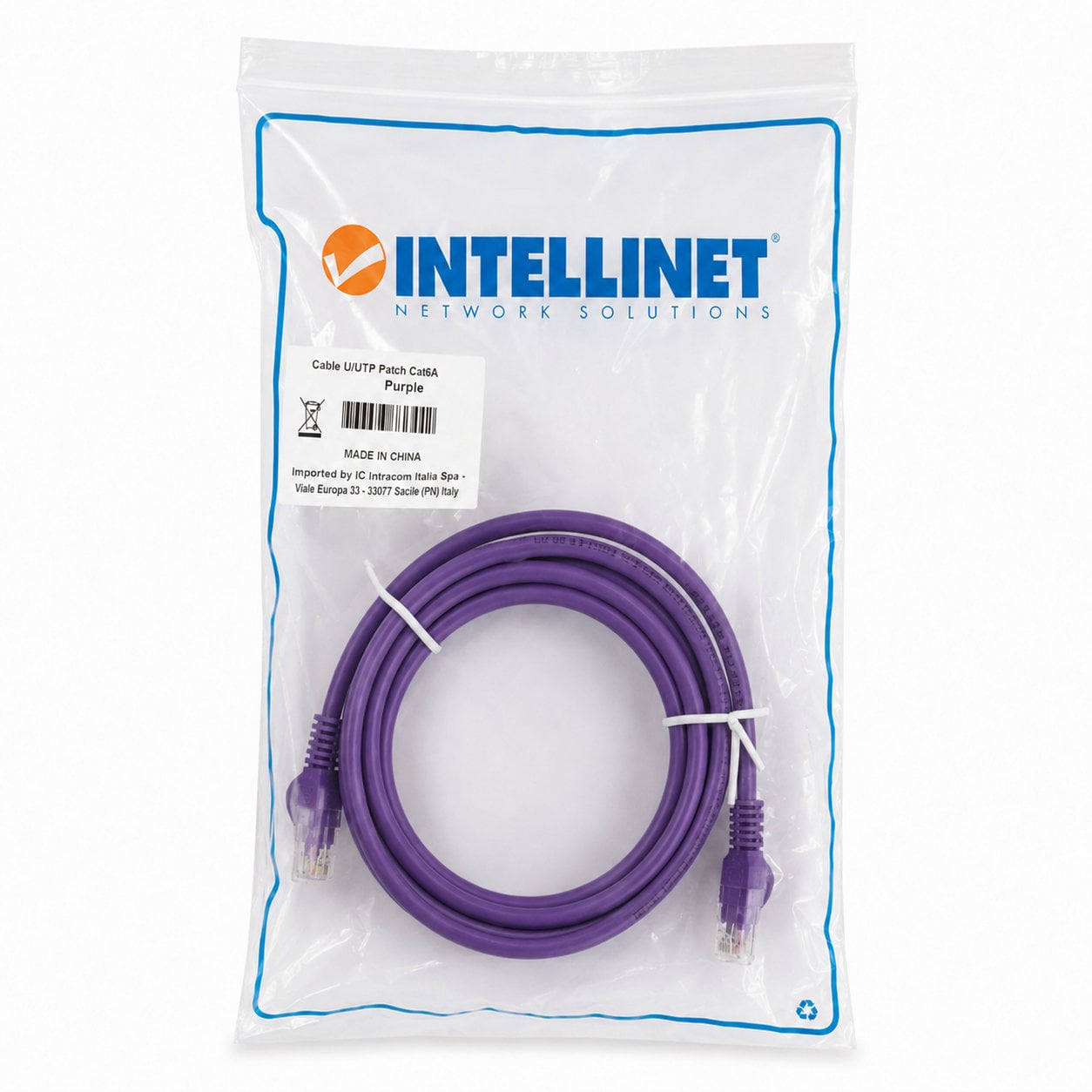 Cavo di rete Patch CCA Cat. 5e Viola UTP 2 mt - Miniatura 2