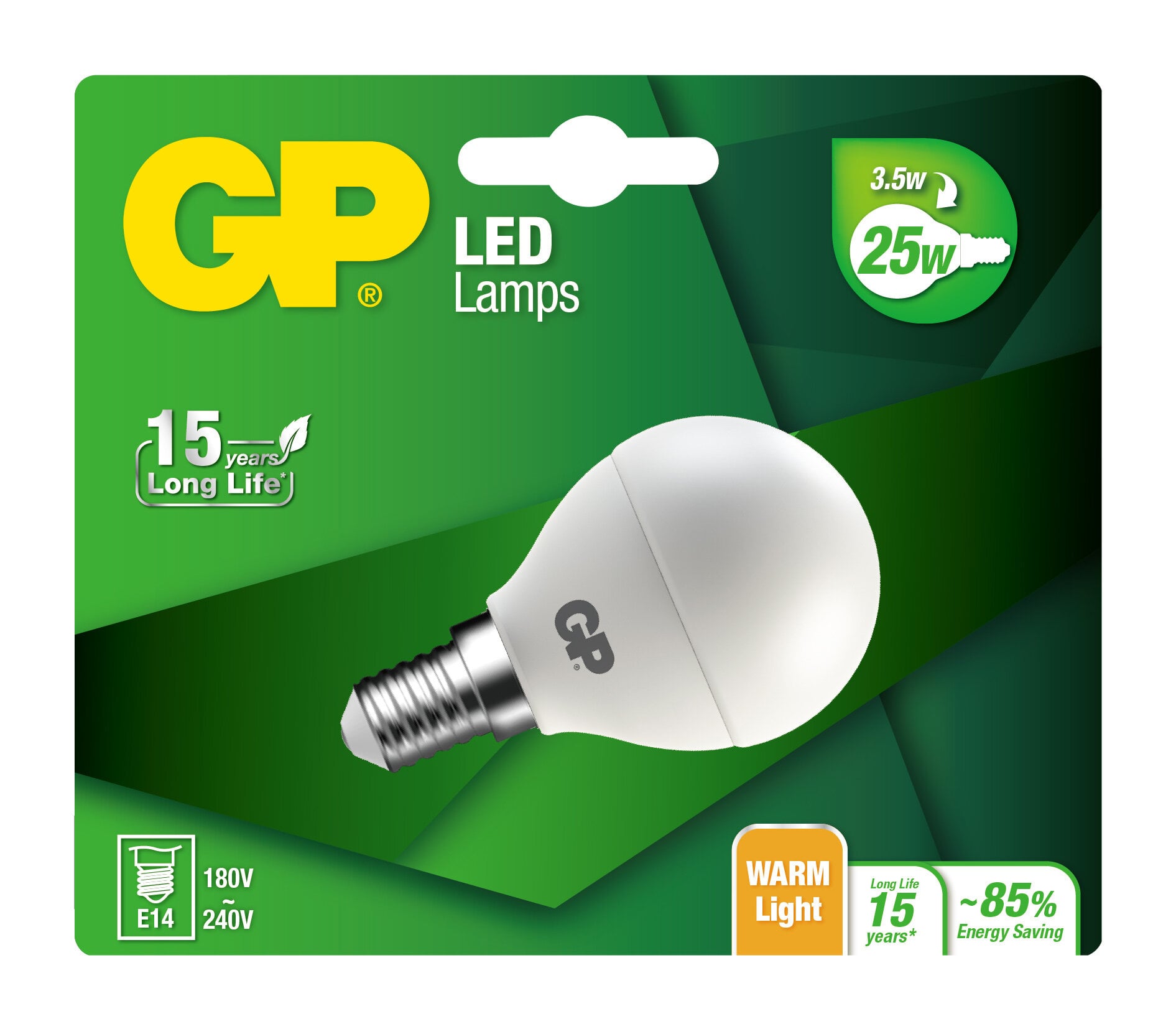 Lampadina LED Mini Globo E14 Bianco Caldo 3,5W, Classe F - Miniatura 2