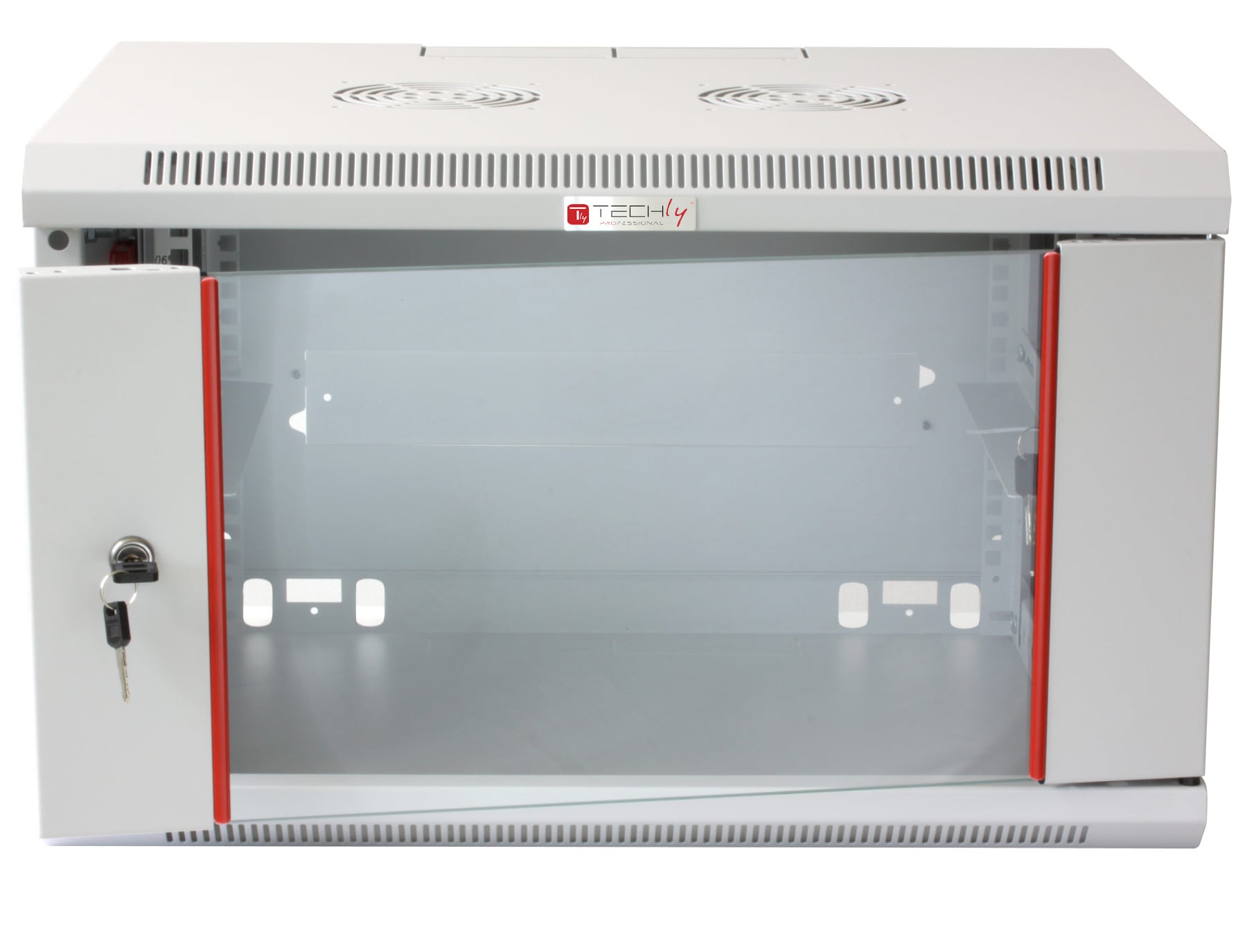 Armadio Rack 19'' a muro 12 unità sezione unica prof. 450mm Grigio - Miniatura 2