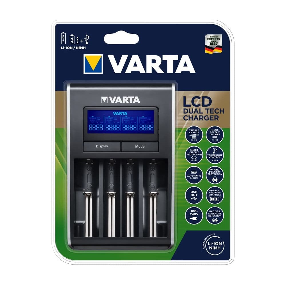 Caricabatterie LCD Dual Tech Charger Ni-MH Li-ioni e dispositivi USB - Miniatura 2