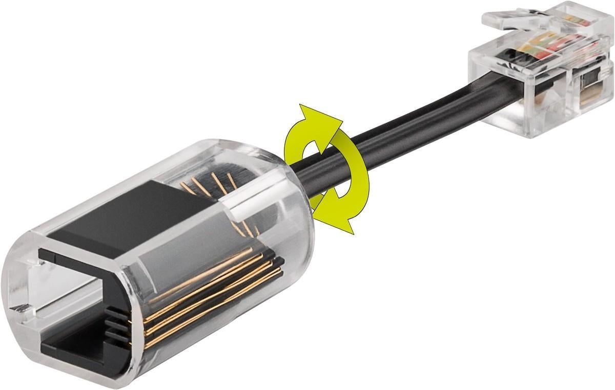 Plug Telefonico RJ10 Antiattorcigliamento per Cornetta con Cavo 30mm - Miniatura 2