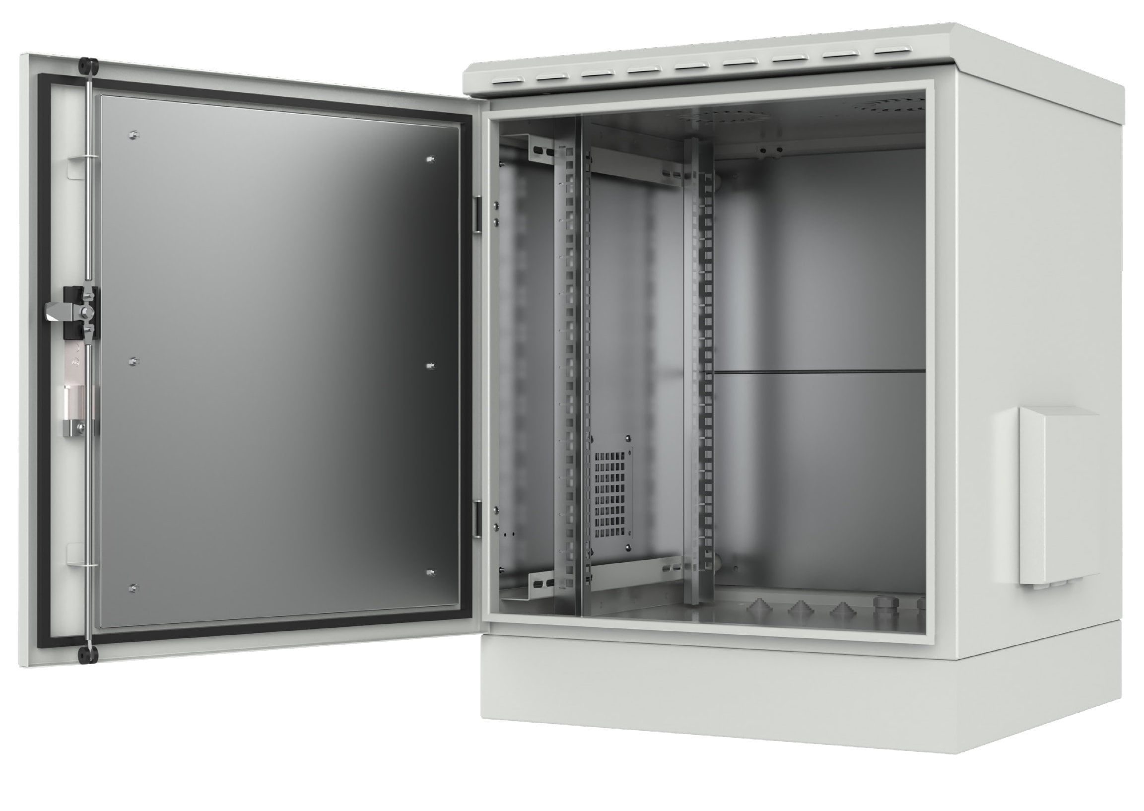 Armadio Rack 19'' a Pavimento 12U Grigio IP66 Porta Cieca prof. 600 mm - Miniatura 2