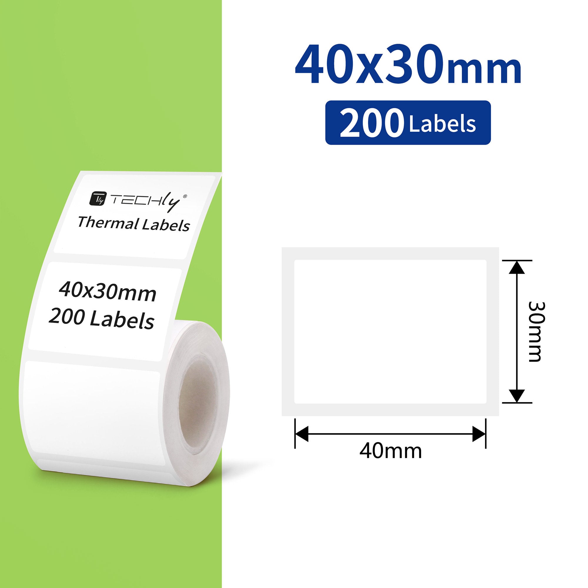 200 Etichette di Ricambio in Carta Termica Formato 40x30 mm - Miniatura 2