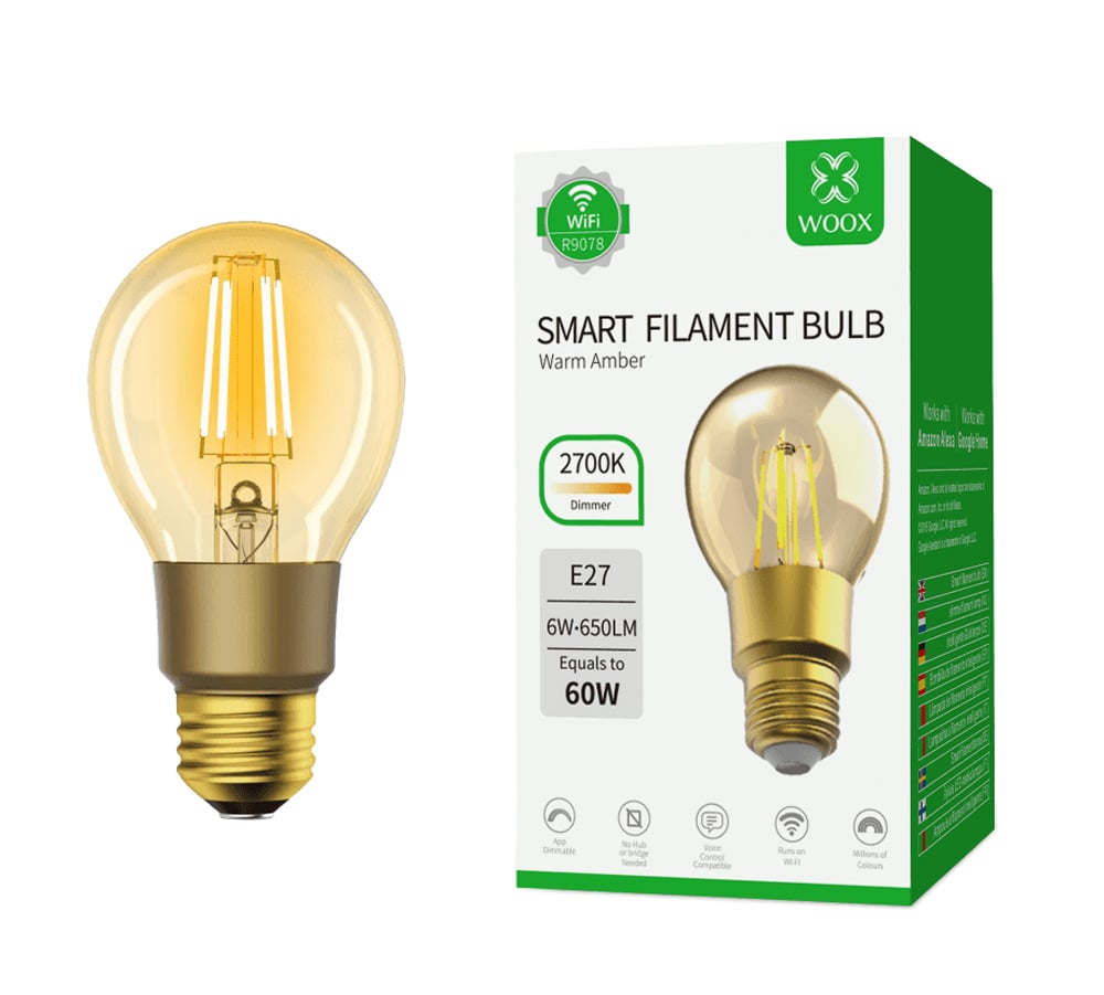 Lampadina LED E27 con Filamento Smart Controllo Vocale Alexa F, R9078 - Miniatura 2