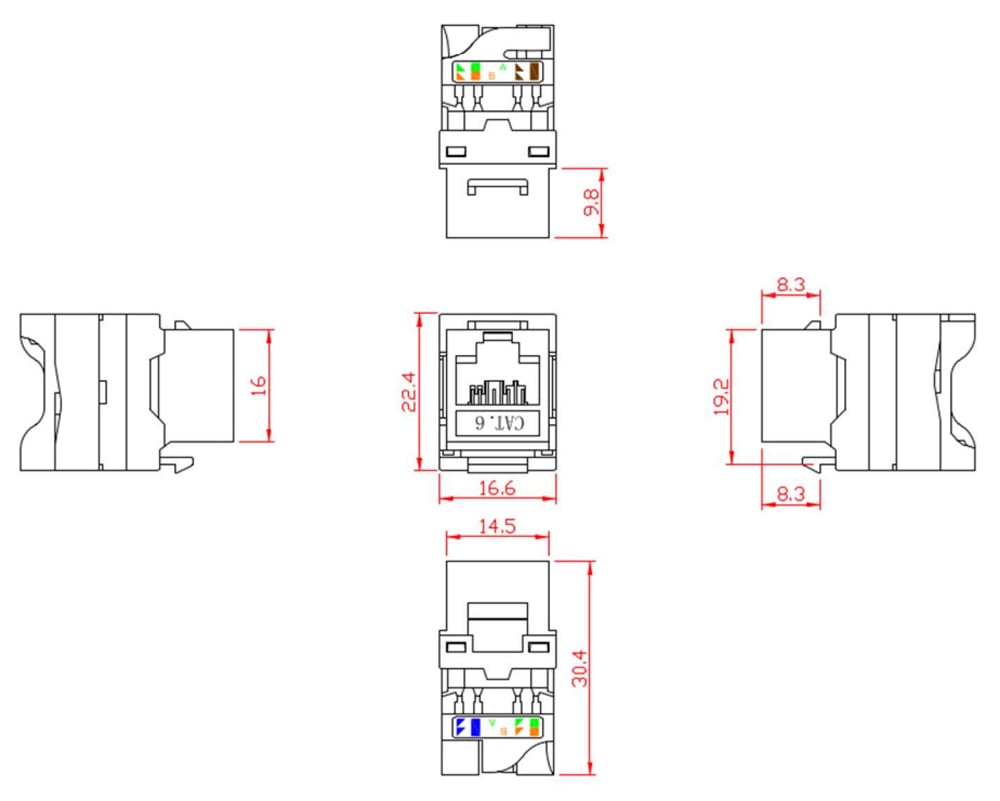 Frutto Keystone RJ45 Cat.6 UTP Tooless - Miniatura 2
